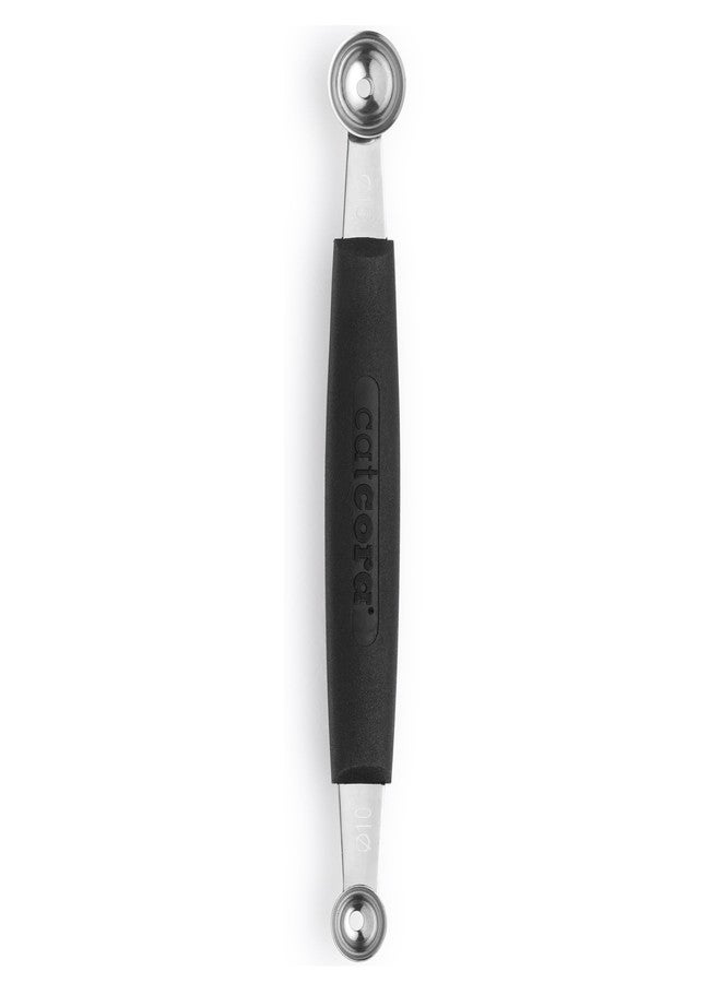 Cat Cora Melon Baller, Professional 18/8 Stainless Steel Dual Blades 10/15-Millimeter for Melon Balls and Garnishes, Ergonomic Soft-Grip Handle - Image 1